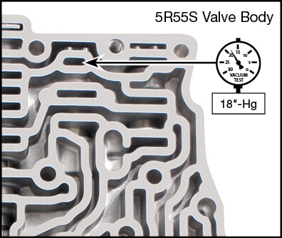 5R55S, 5R55W Reverse Modulator Valve Kit Vacuum Test Locations