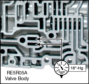 RE5R05A Oversized Cooler Bypass Valve Kit Vacuum Test Locations