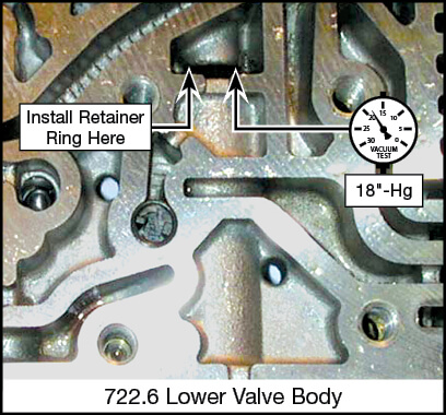722.6 TCC Damper Valve Kit Vacuum Test Locations