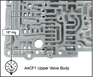 A4CF1, A4CF2 Oversized Damper Clutch Control Valve Kit Vacuum Test Locations