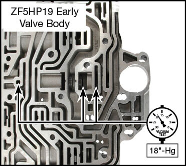 ZF5HP19 Oversized Pressure Regulator Valve Vacuum Test Locations