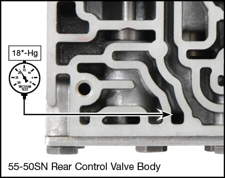 55-50SN, 55-51SN Shift Pressure Control Plunger Valve Kit Vacuum Test Locations