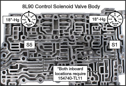 8L45, 8L90 S1/S5 Clutch Control Valve Kit Vacuum Test Locations