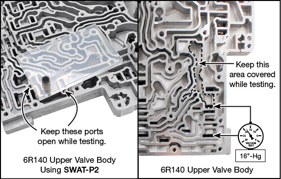 6R140 Oversized Low/Reverse Regulator Valve Kit Vacuum Test Locations