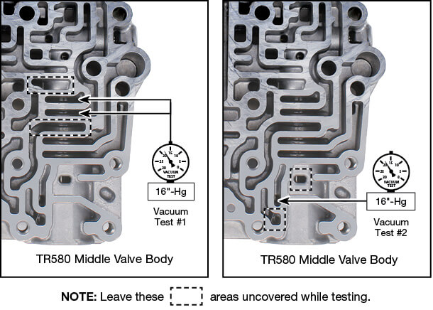 TR580 Oversized TCC Control & Boost Valve Kit Vacuum Test Locations
