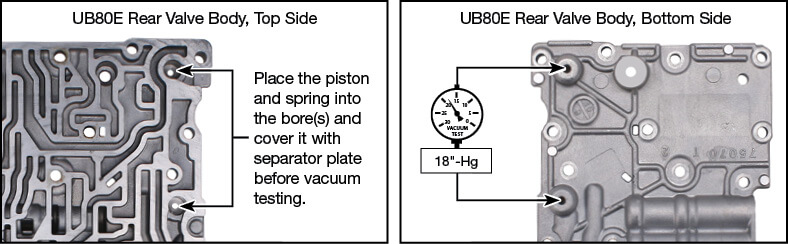 UA80E, UA80F, UB80E, UB80F TCCRV & TCCV Damper Kit Vacuum Test Locations