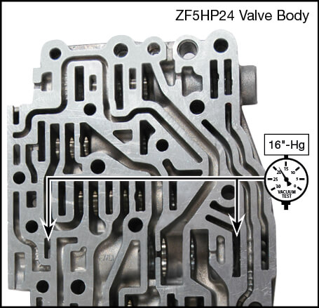 ZF5HP24, ZF5HP24A Oversized Pressure Regulator Valve Kit Vacuum Test Locations