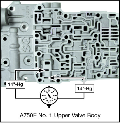 A750E, A750F, A761E, A960E, A960F Lockup Control Plunger Valve Kit Vacuum Test Locations