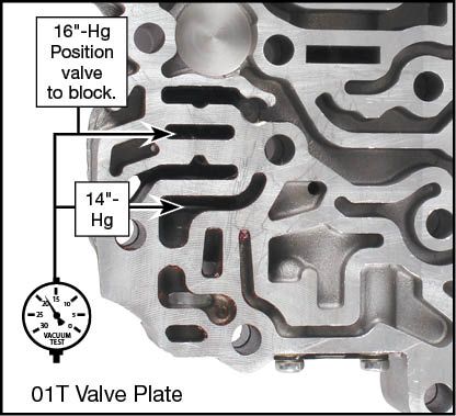 01T Oversized Clutch Control (KSV) Valve Kit Vacuum Test Locations