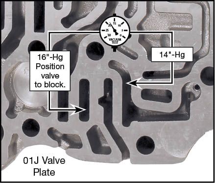 01J Oversized Clutch Control (KSV) Valve Kit Vacuum Test Locations