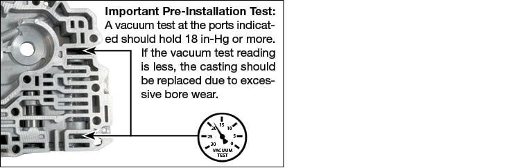 Honda, Acura 5-Speed Lockup Shift Valve Kit Vacuum Test Locations