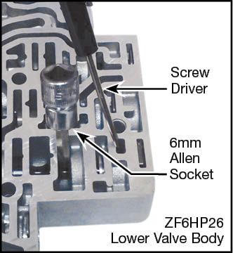 ZF6HP19, ZF6HP26, ZF6HP32 Pressure Regulator Sleeve Vacuum Test Locations