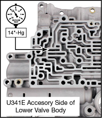 U341E, U341F Oversized Lockup Control Valve Kit Vacuum Test Locations