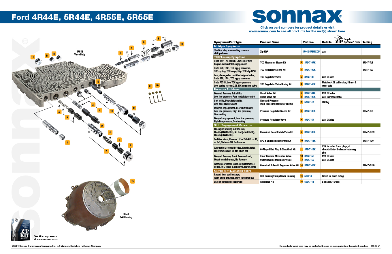 Sonnax EPC & Engagement Control Kit - 37947-11K
