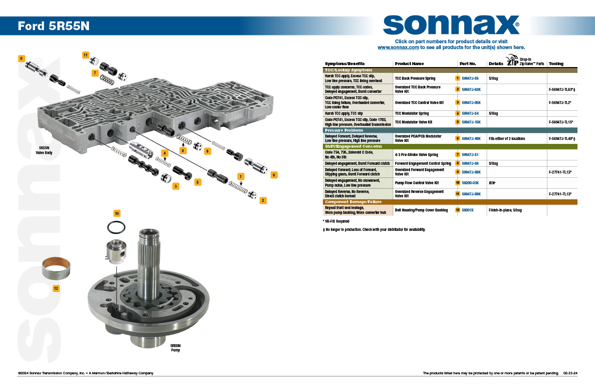 Sonnax TCC Modulator Spring - 56947J-S4